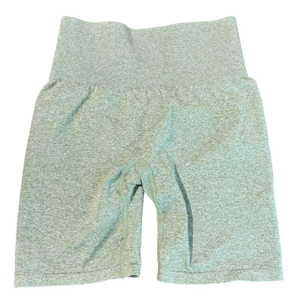 NVGTN Womens Seamless Scrunch Shorts Size S Green High Waisted Gym Yoga Athletic